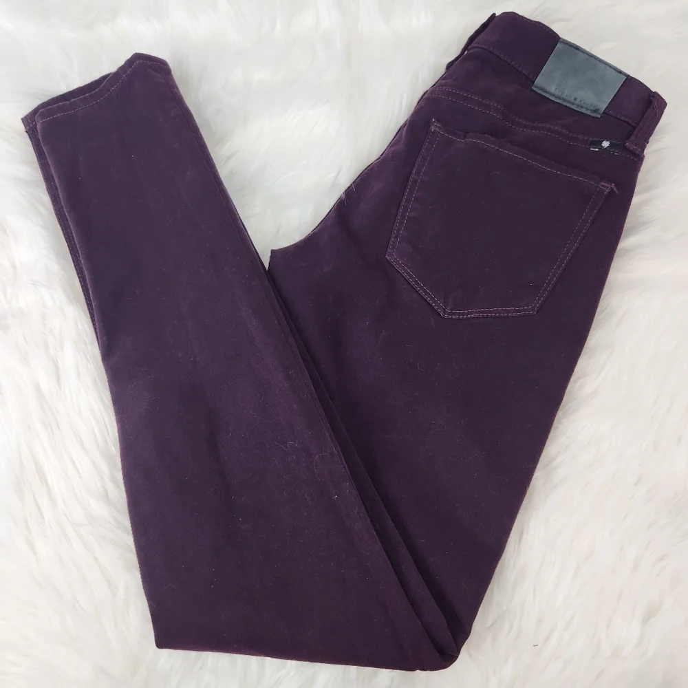 Lucky Brand Brooke Velvet Legging Jean Plum Color